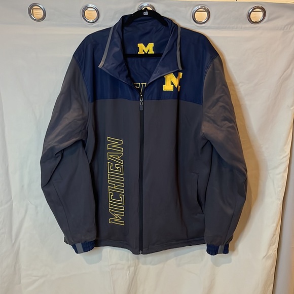 Men’s Franchise Club Men’s University of Michigan Reversible Baseball Zip Up-XL - Picture 4 of 12